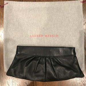 Lauren Merkin Louise black leather clutch